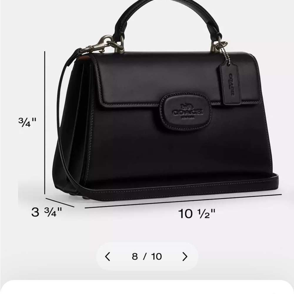 Coach Black Leather Top-Handle Satchel - Picture 8 of 8